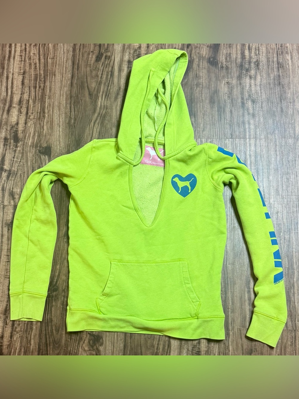 Victoria’s Secret PINK Vintage Pull Over Hoodie Women’s Medium Green